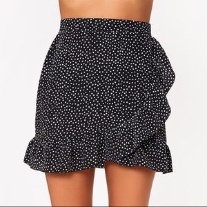 SOLD ON MER*CARI PLT Black Spot Print Mini Skirt